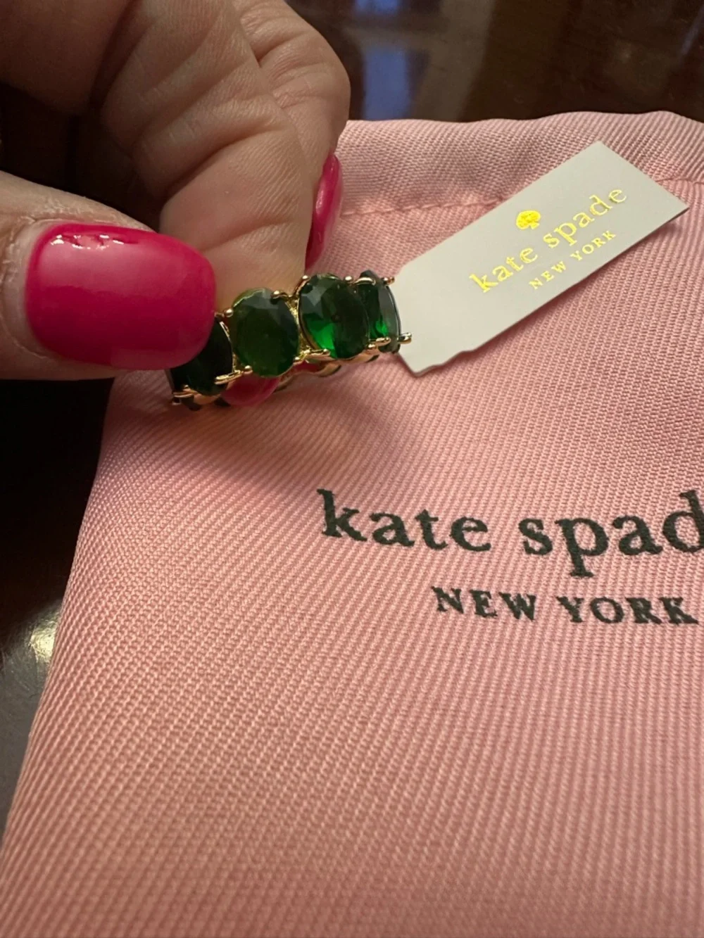 $98 Kate Spade Candy Shop Oval Ring green Size 6